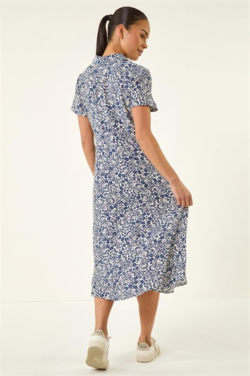 Petite Ditsy Tie Front Midi Dress 14845509