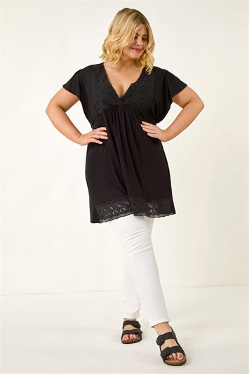 Curve Lace Trim Stretch Top 19408408