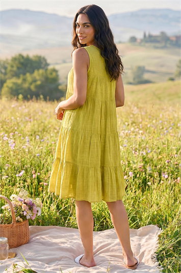 Cotton Trim Detail Smock Dress 14833849