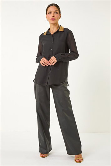 Sequin Collared Shirt 10135808