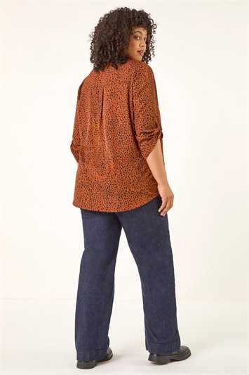 Curve Spot Print Tunic Top 20236081