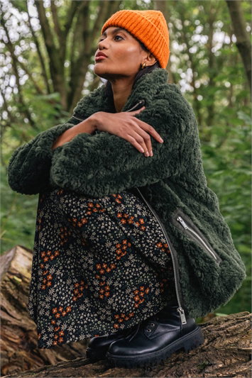 Green Teddy Borg Jacket