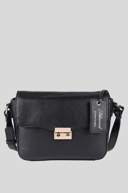 Black 'Elegance' Leather Cross Body Bag