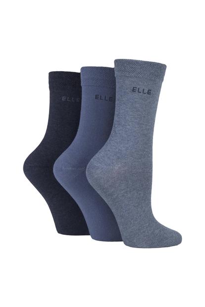 Black 3 Pack Plain Soft Breathable Cotton Socks