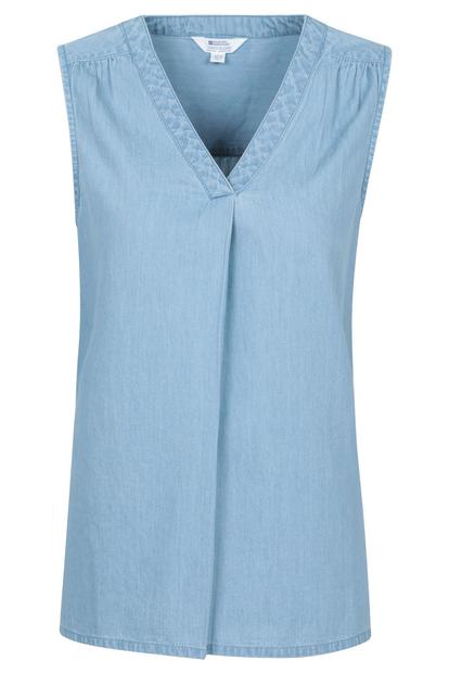 Blue Tuscany Chambray Sleeveless Shirt