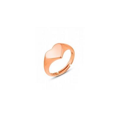 Metallic Sterling Silver Heart Love Signet Ring