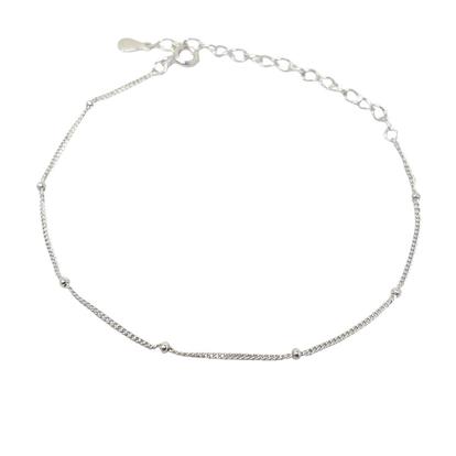 Metallic Silver Dainty Satellite Chain Stacking Bracelet