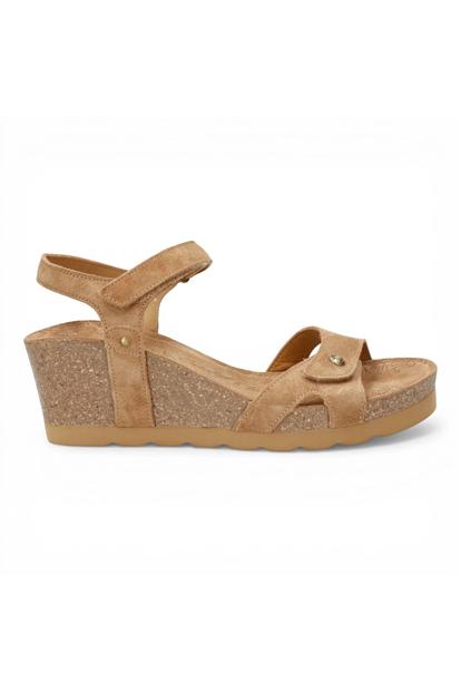 Brown Womens Cushioned Wedge Sandals-Julia B74