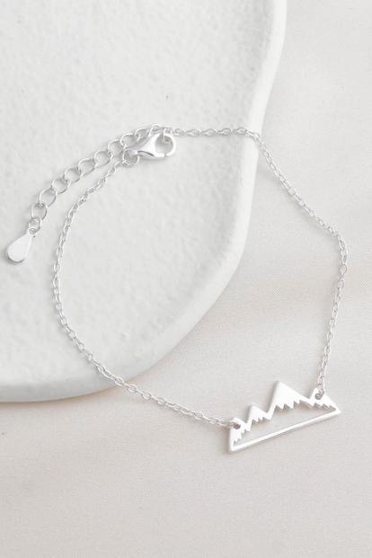 Metallic Sterling Silver Mountain Bracelet