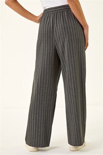 Petite Stripe Wide Leg Stretch Trouser 18099836