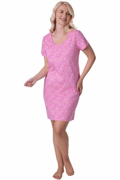Pink Multicoloured Star Print Cotton Nightshirt