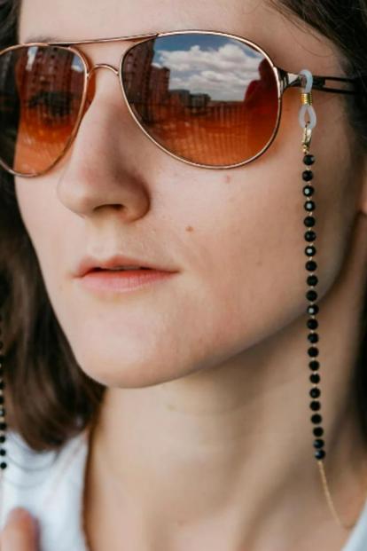 Metallic Evil Eye Glass Bead Sunglass Eyeglass Chain