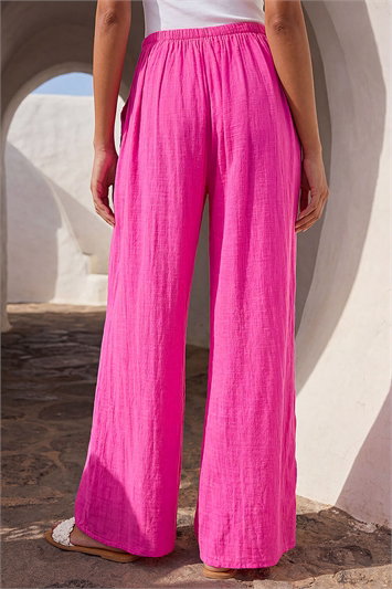 Cotton Elasticated Waist Wide Leg Trouser 18089532