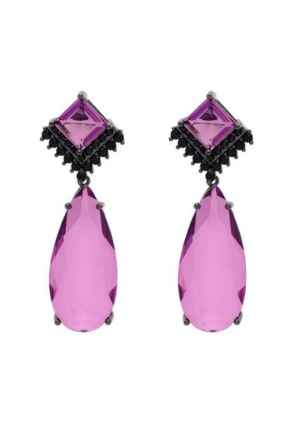 Purple Raindrop Shaped Violet Earrings