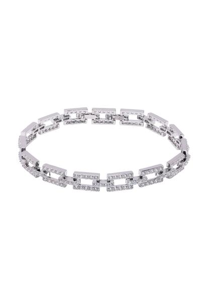 Metallic Diva Hollow Rectangle Chain Bracelet