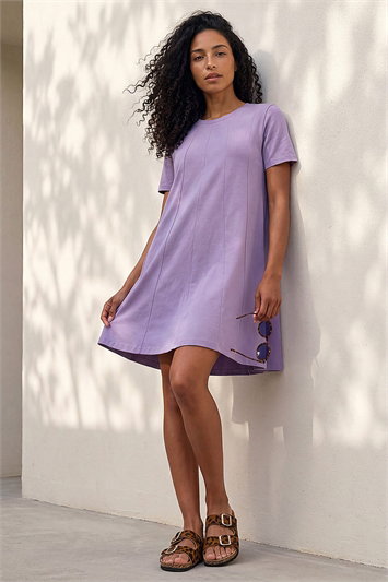 Cotton Panelled Swing Stretch Dress 14736141
