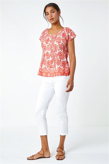 Floral Print Cotton Top 20078422