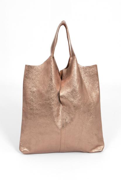 Metallic Metallic Italian Leather Shoulder Bag
