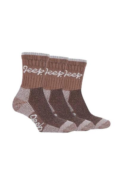 Purple 3 Pack Ladies Cotton Cushioned Hiking Socks