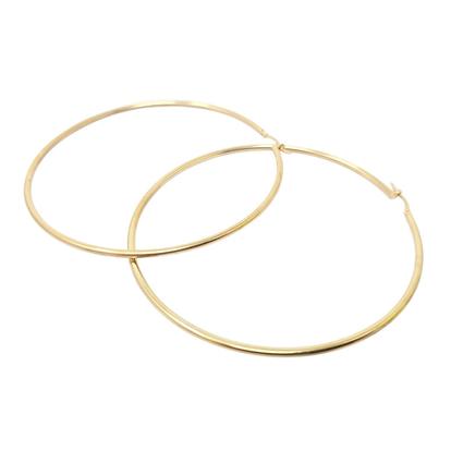 Metallic Elegant And Timeless 70Mm Gold Plated Hoop Earrings