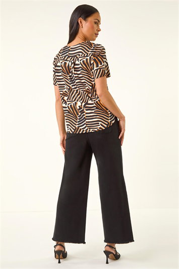 Petite Abstract Print V-Neck Blouse 10224808