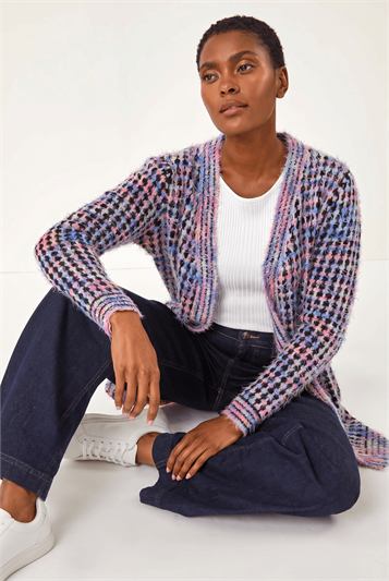Purple Spacedye Fluffy Cardigan