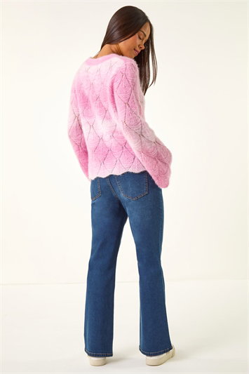 Petite Space Dye Pointelle Knit Jumper 16306972