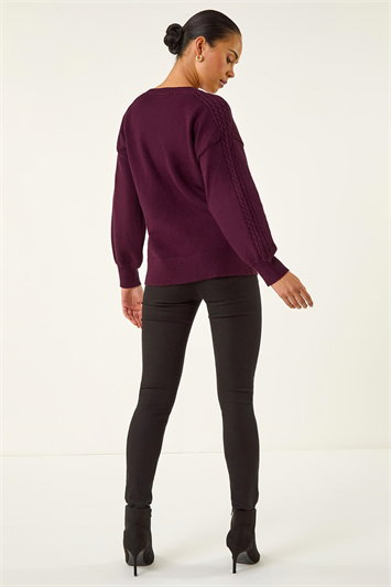 Petite Contrast Sleeve Knit Jumper 16314874
