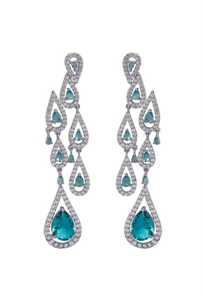 Green Diva Raindrop Dangle Earrings