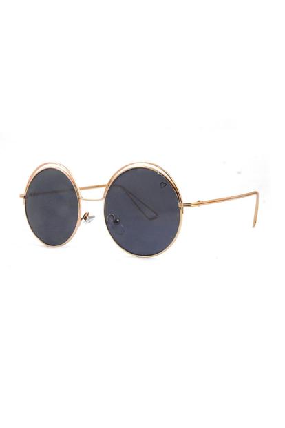 Metallic Ruby Rocks Fiji Gold Metal Frame Sunglasses