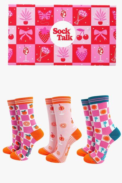 Multi Summer Vibes Bamboo Socks Gift Set