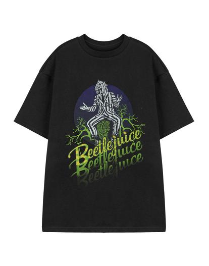 Black Beetlejuice Logo Fade T-Shirt