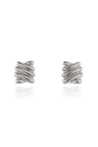 Metallic Cachet London Safara Silver Clip On Earrings