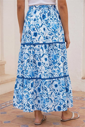 Floral Print Tiered Skirt 17074209