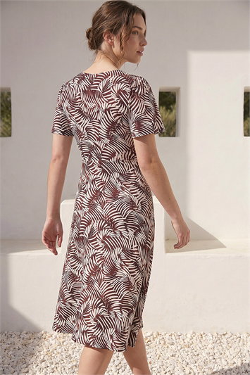 Petite Abstract Print Stretch Midi Dress 14941519
