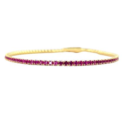 Metallic Ruby July Birthstone Dainty Tennis Bracelet