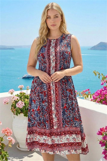 Curve Paisley Print Midi Dress 14752878