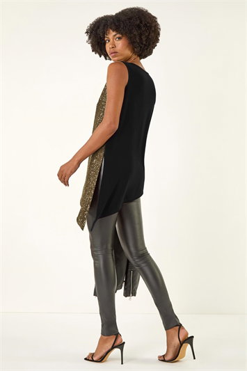 Sparkly Asymmetric Stretch Vest 19436433