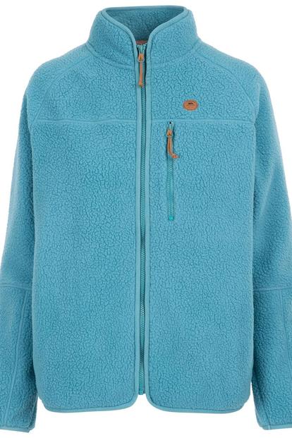 Black Quake Leather Trim Fleece Jacket