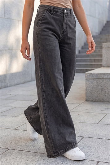 Grey Dusk Palazzo Jeans