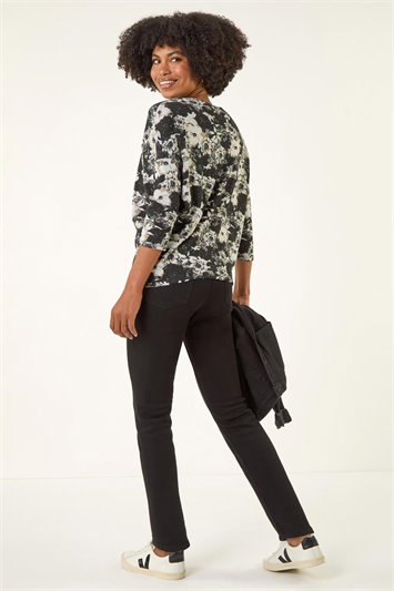 Floral Print Snit Jersey Top 19451308