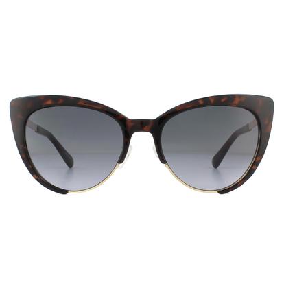 Brown Cat Eye Dark Havana Dark Grey Gradient Sunglasses