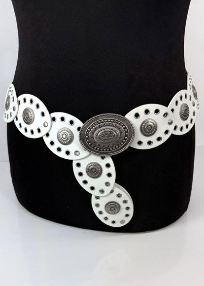 White Oval Disc Belt