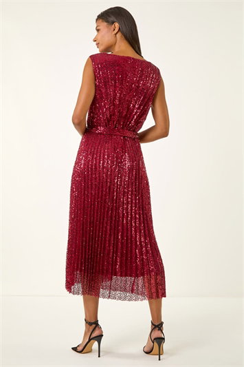 Sequin Detail Pleated Midi Dress 14785178