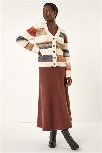 Stripe Buttoned Knit Cardigan 16232938