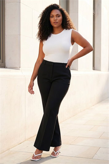 Black Curve Full Length Bootcut Trouser