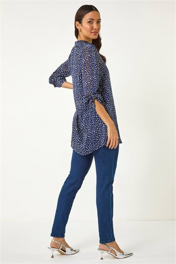 Speckled Print Collared Shirt 10141460