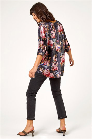 Floral Print Velvet Top 19189608