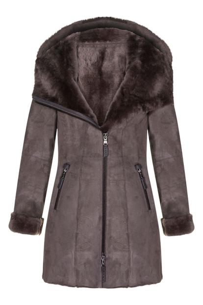 Merino Sheepskin Hooded Coat-Antioch M000085780