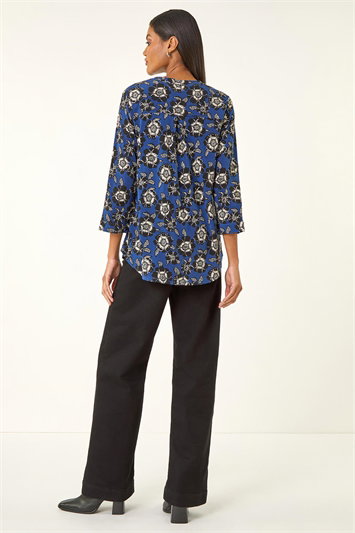 Floral Puff Print Stretch Shirt 19421209